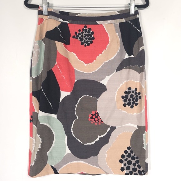 Boden Pencil Skirt US 6R Women's Floral Lined 100% Cotton W6439 - Picture 2 of 12